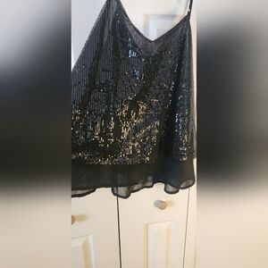Elegant Black Sequin Skirt